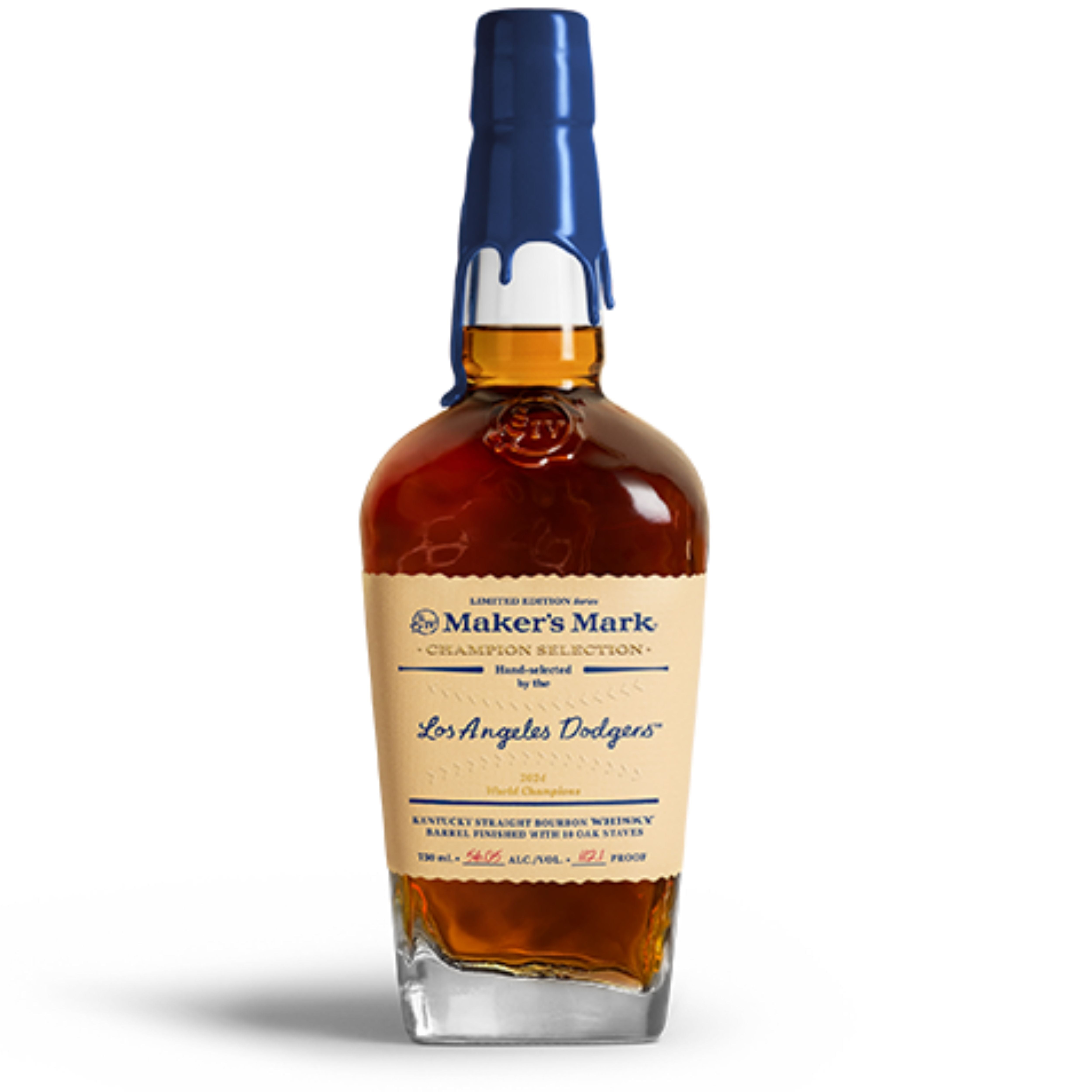 Makers_Mark_Dodgers MAKERS MARK BOURBON PRIVATE SELECTED BY 2024 LOS ANGELES DODGERS KENTUCKY 750ML - Image 1